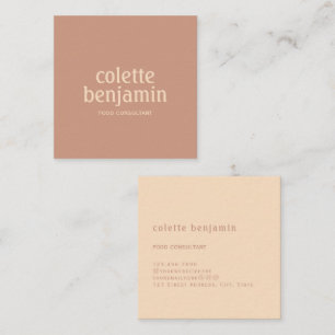 Minimalistisches modernes Antique-Orange und Blass Quadratische Visitenkarte