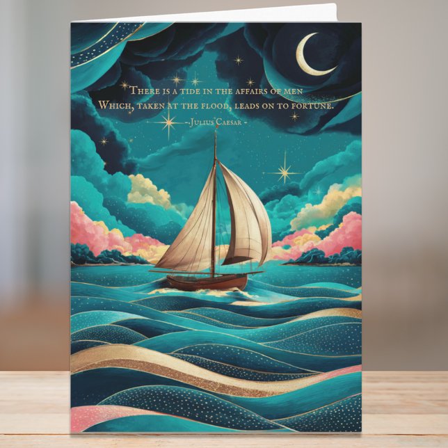 Minimalistisches, modernes Aquamarines Blue Illust Karte (Von Creator hochgeladen)