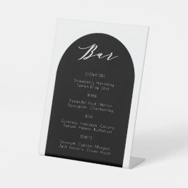 Minimalistisches modernes Arch Black Wedding Bar S Sockelschild