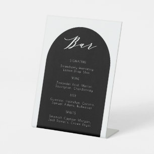 Minimalistisches modernes Arch Black Wedding Bar S Sockelschild