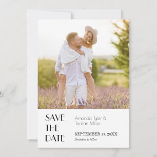 Minimalistisches modernes Art Deco Hochzeitsrahmen Save The Date