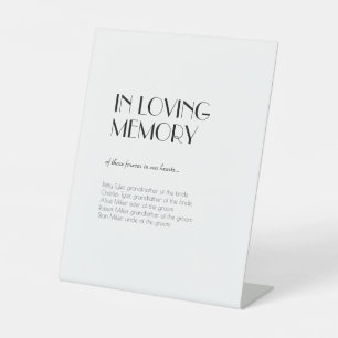 Minimalistisches modernes Art Déco in Love Memory Sockelschild