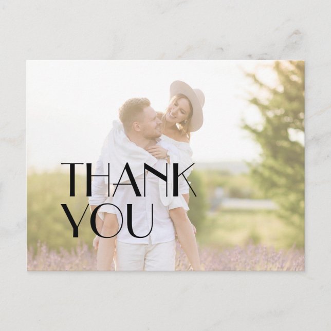 Minimalistisches modernes Art Deco Wedding Foto Vi Postkarte (Vorderseite)