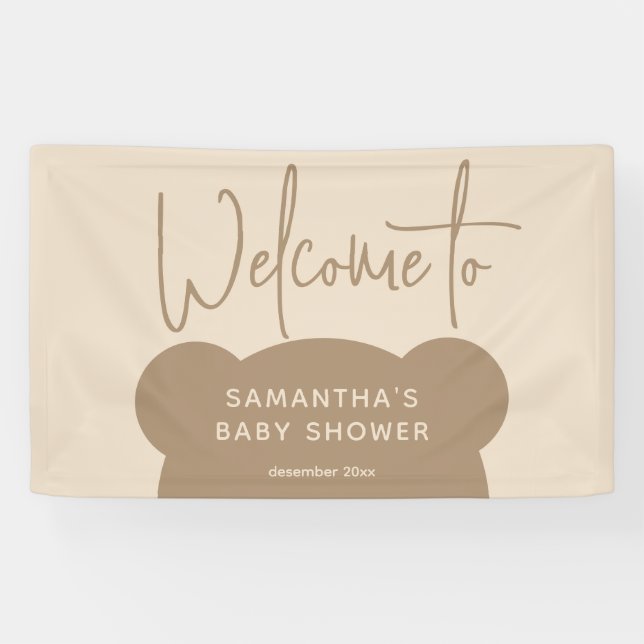 Minimalistisches, modernes Baby Duschbad Banner (Horizontal)