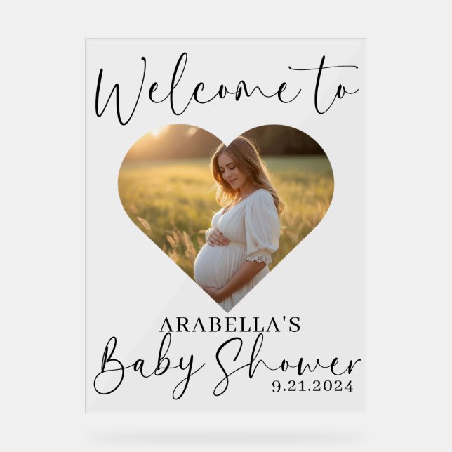 Minimalistisches modernes Babydusche Akryllisches  Acrylschild (Vorderseite)