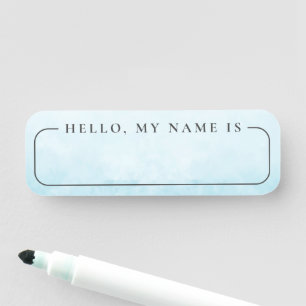 Minimalistisches, modernes Blue Summer Party Blank Namensschild