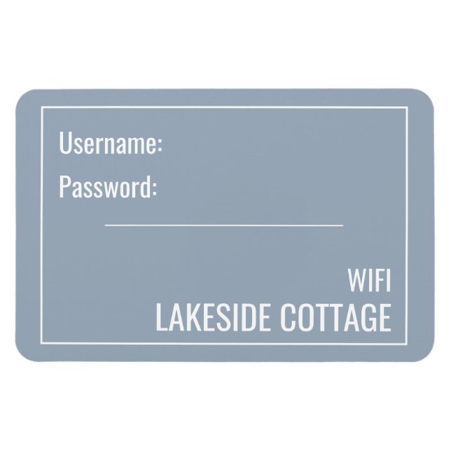 Minimalistisches, modernes Blue Vacation Rental Wi Magnet (Horizontal)