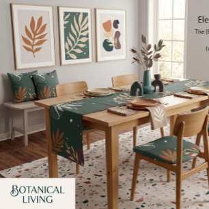 Minimalistisches modernes Blumendesign  Kurzer Tischläufer
