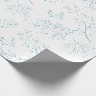Minimalistisches modernes botanisches Blau-Blätte Geschenkpapier