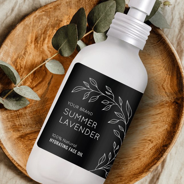 Minimalistisches, modernes botanisches Schwarz-Rau (Von Creator hochgeladen)