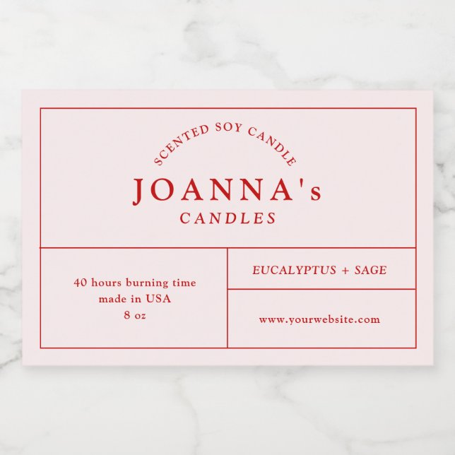 Minimalistisches, modernes Candle-Label Lebensmitteletikett (Einzelnes Label)