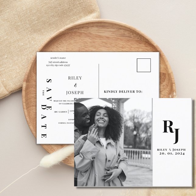 Minimalistisches modernes einfaches Foto Save the  Postkarte (Von Creator hochgeladen)