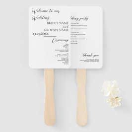 Minimalistisches, modernes einfaches Hochzeitsprog Fächer