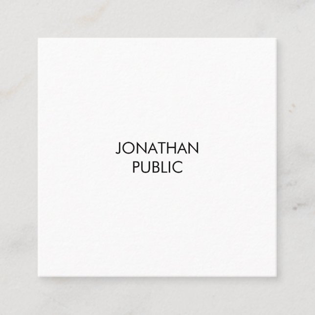 Minimalistisches modernes Elegant Luxe einfache Vo Quadratische Visitenkarte (Vorderseite)