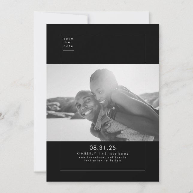 Minimalistisches modernes elegantes Foto Save the  Date (Vorderseite)