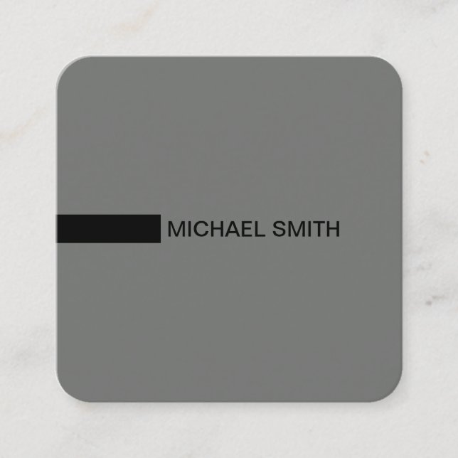 Minimalistisches, modernes Elegantes Nickel & Blac Quadratische Visitenkarte (Vorderseite)