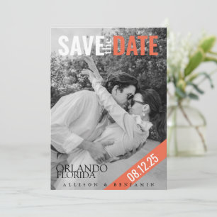 Minimalistisches, modernes, elegantes Schwarz-Weiß Save The Date