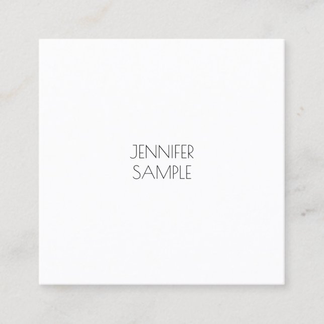Minimalistisches modernes elegantes Template Luxe  Quadratische Visitenkarte (Vorderseite)