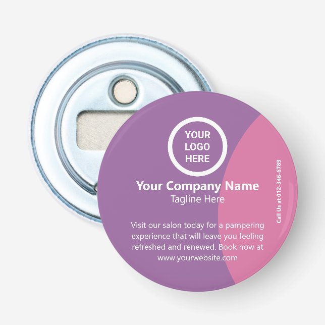 Minimalistisches, modernes Firmenlogo Flaschenöffner (Vorderseite)