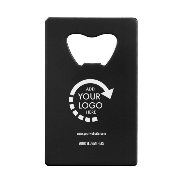 Minimalistisches, modernes Firmenlogo Schwarz Geldbeutel Flaschenöffner (Vorderseite)
