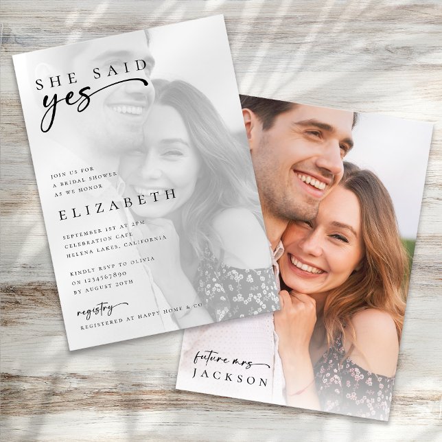 Minimalistisches modernes Foto-Brautparty Einladung (Von Creator hochgeladen)