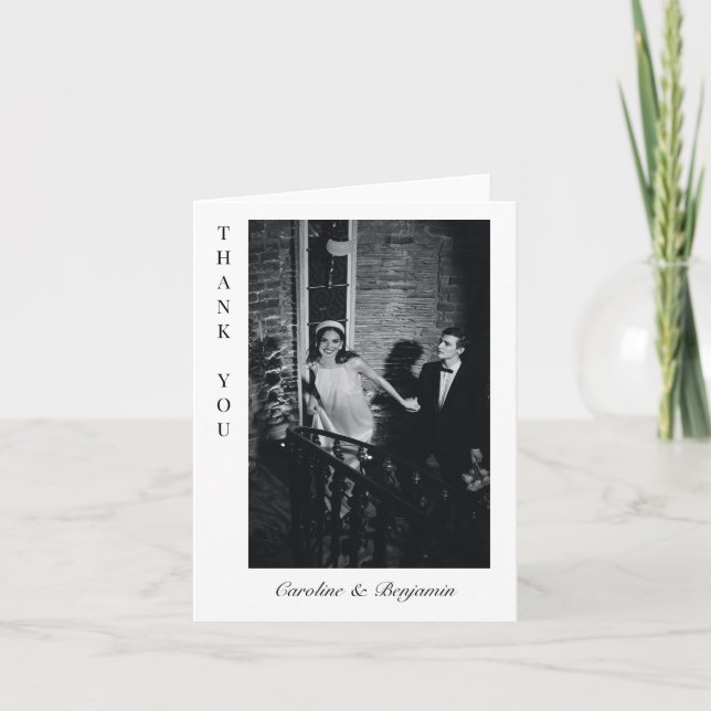Minimalistisches, modernes Foto geklappt Dankeskarte (Vorderseite)