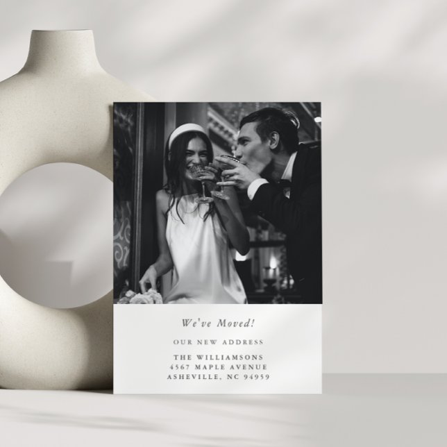 Minimalistisches modernes Foto Hochzeit - Neue Adr Ankündigung (Von Creator hochgeladen)