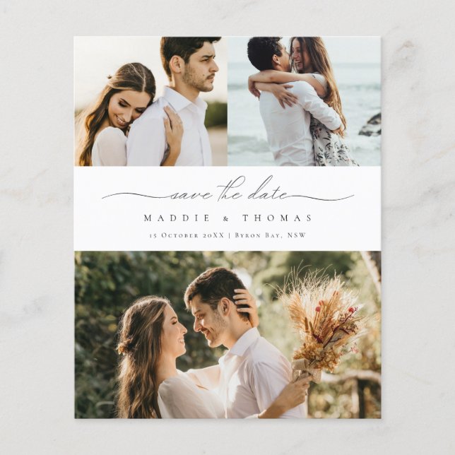 Minimalistisches modernes Foto Save the Date Einla Flyer (Vorne)