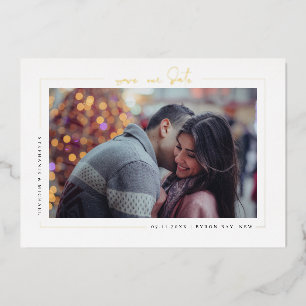 Minimalistisches modernes Foto Save the Date Einla Folieneinladung