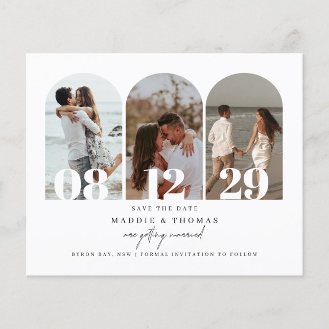 Minimalistisches modernes Foto Save the Date Flyer (Vorne)