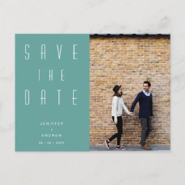 Minimalistisches modernes Foto Save the Date Postkarte