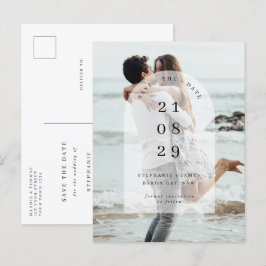 Minimalistisches modernes Foto Save the Date Postkarte