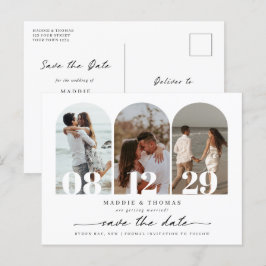 Minimalistisches modernes Foto Save the Date Postkarte
