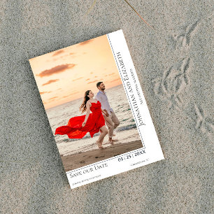 Minimalistisches modernes Foto Save the Date wei