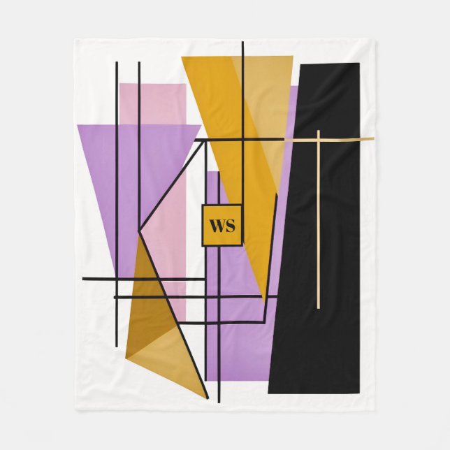 Minimalistisches modernes geometrisches Dreieck-Mo Fleecedecke (Vorderseite)
