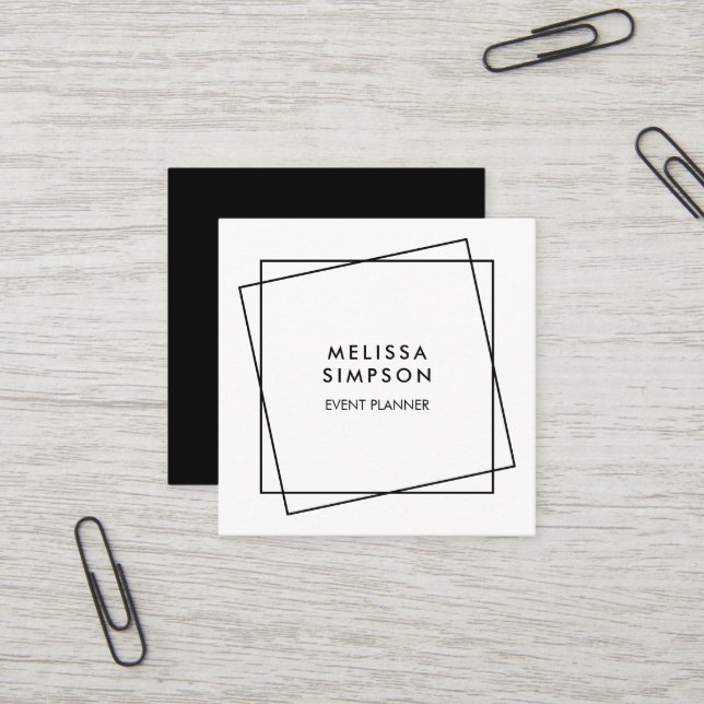 Minimalistisches modernes geometrisches quadratische visitenkarte (Vorderseite/Rückseite Beispiel)