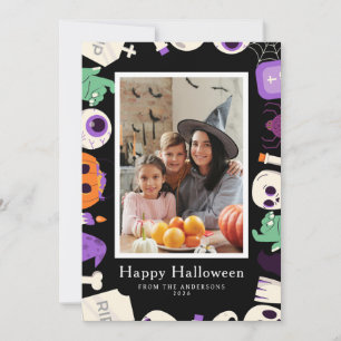 Minimalistisches modernes glückliches Halloween 1  Feiertagskarte