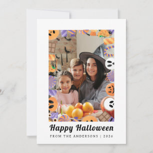 Minimalistisches modernes glückliches Halloween 1 Feiertagskarte
