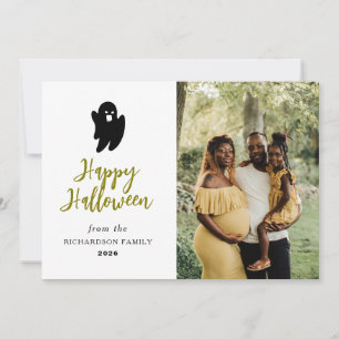 Minimalistisches modernes glückliches Halloween 1 Feiertagskarte