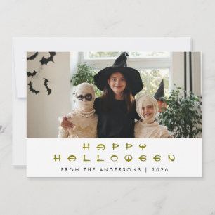 Minimalistisches modernes glückliches Halloween 1 Feiertagskarte