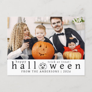 Minimalistisches modernes glückliches Halloween 1  Feiertagspostkarte