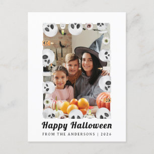 Minimalistisches modernes glückliches Halloween 1  Feiertagspostkarte