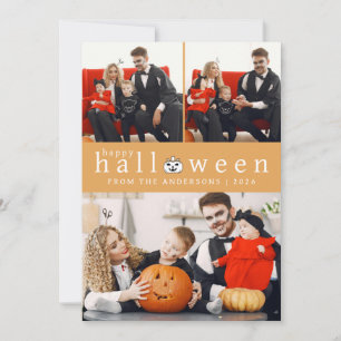 Minimalistisches, modernes glückliches Halloween 3 Feiertagskarte