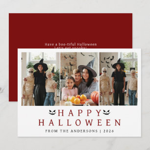 Minimalistisches, modernes glückliches Halloween 3 Feiertagskarte