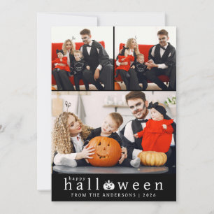 Minimalistisches, modernes glückliches Halloween 3 Feiertagskarte