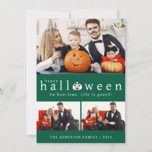 Minimalistisches, modernes glückliches Halloween 3 Feiertagskarte