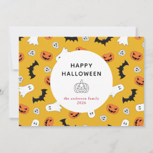 Minimalistisches, modernes glückliches Halloween 3 Feiertagskarte