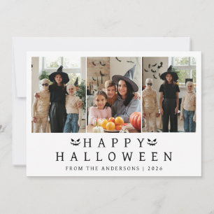 Minimalistisches, modernes glückliches Halloween 3 Feiertagskarte