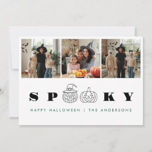 Minimalistisches, modernes glückliches Halloween 3 Feiertagskarte