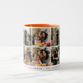 Minimalistisches modernes glückliches Halloween 6  Zweifarbige Tasse
